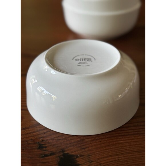 Gibson Elite Cereal Bowl Genuine Bone China Set Of 3 6" White MINT - Picture 7 of 9